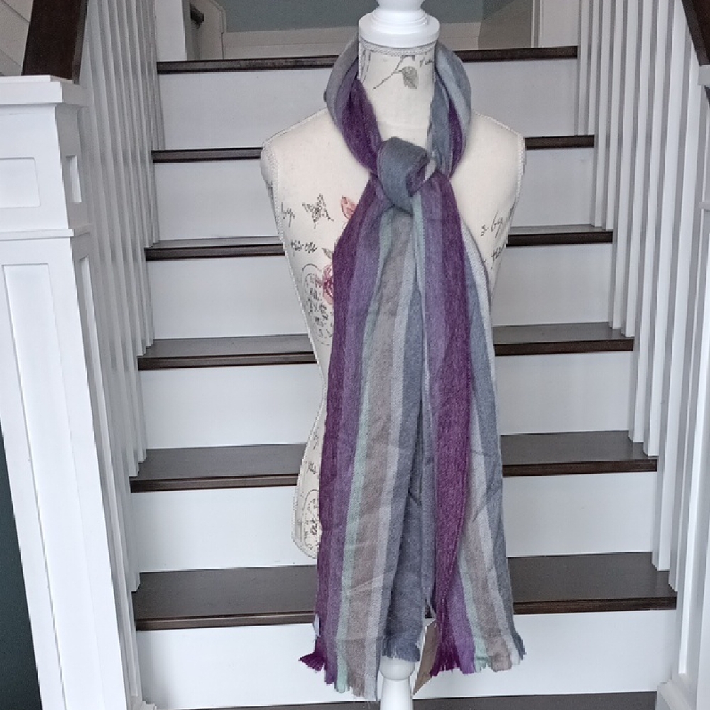 ! Pokoloko Alpaca Purple & Gray Scarf / Wrap